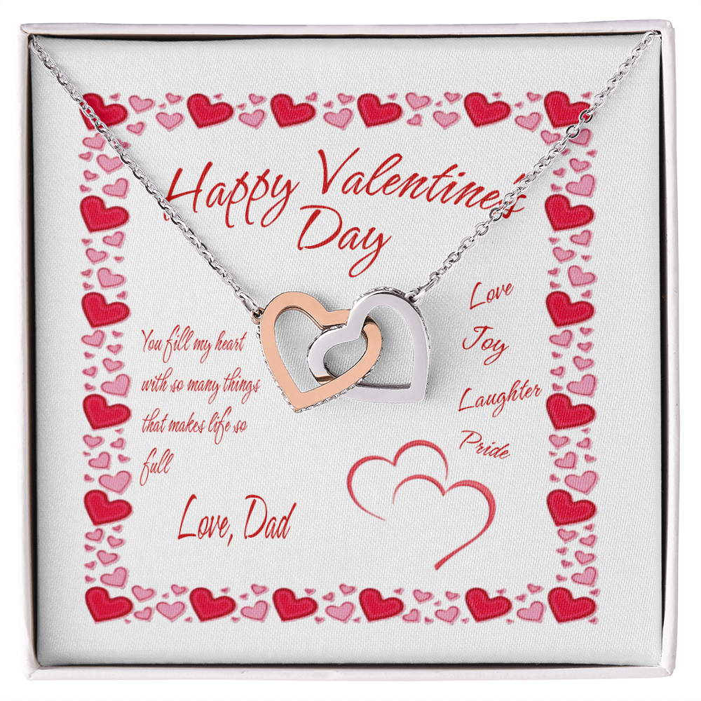 Daughter's Valentine's Day Heart Necklace - Dad